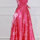 Pink strapless A-line long ball gown R6468