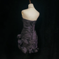 Black tube top diamond waist pleated skirt flower design short dress homecoming dress R4895