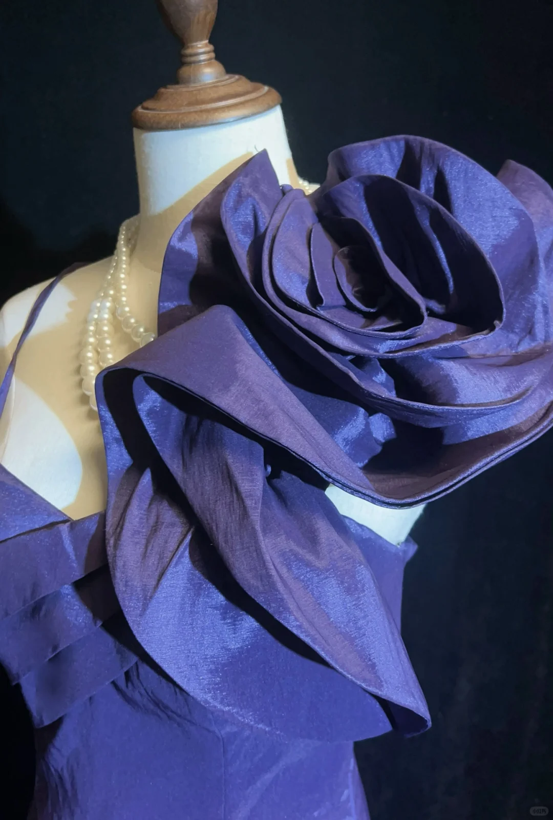 Dark purple suspender asymmetrical three-dimensional flower satin waist slim skirt homecoming dress R4976