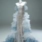 Silver Strapless Waist Slim Hip Long Dress Bridal Gown R5755