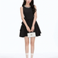 Black sleeveless slim waist A-line short skirt homecoming dress R5278