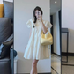 Beautiful small flying sleeve dress new style temperament sweet A-line skirt small R0769