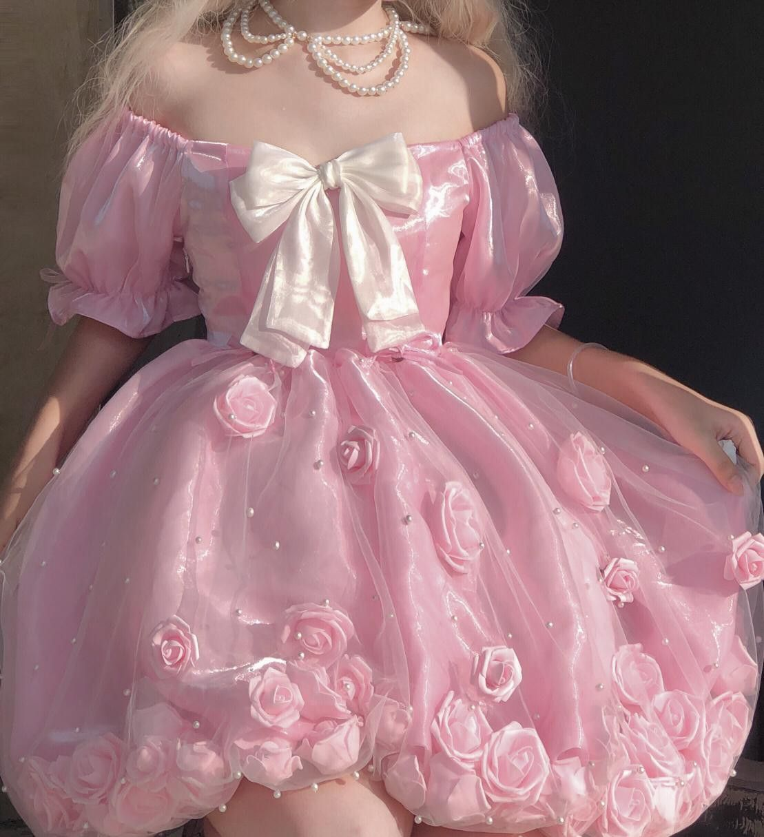 Girlish Puffy Applique Women's Homecoming Dress Light Pink Corset Short Prom Gown Birthday Dress RS3126