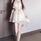 Sweet style sleeveless halter neck dress beautiful temperament puffy short skirt R0760