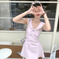 Navy collar bow waist dress summer French fashion temperament skirt R4738