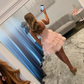 Sweet Ruffled Women's Homecoming Dress Pink Corset Short Prom Dress Birthday Dress RS2812