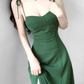 2025 Summer New Retro Temperament Sexy Green Holiday Seaside Suspender Dress R0952