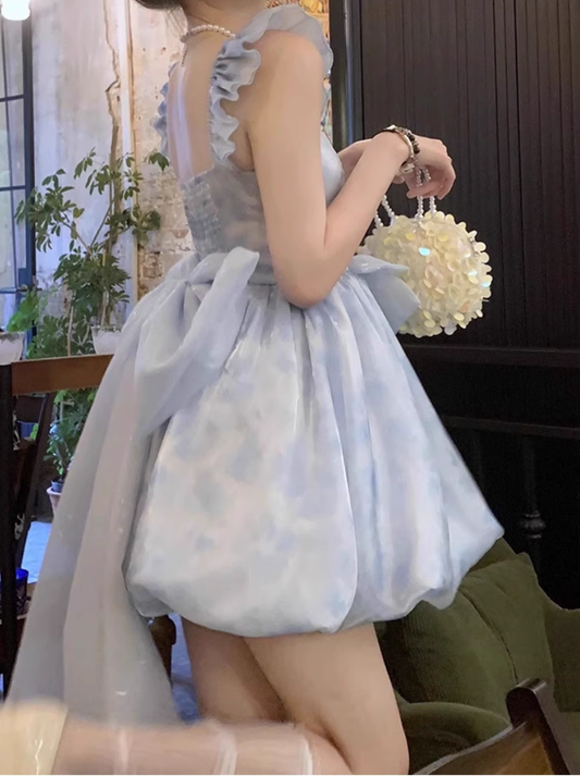 Sweet outfit French Disney trailing princess dress fluffy fairy dress small dress high-end R1646