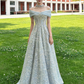 French Chic Mint Green A-Line Bateau Sequin Corset Maxi Quinceanera Dress Evening Dress RS338