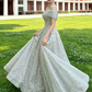 French Chic Mint Green A-Line Bateau Sequin Corset Maxi Quinceanera Dress Evening Dress RS338