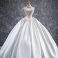 White Strapless Diamond Top Satin Tutu Skirt Bridal Dress R5794