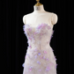 Light purple strapless fitted long ball gown/bridal dress R8935