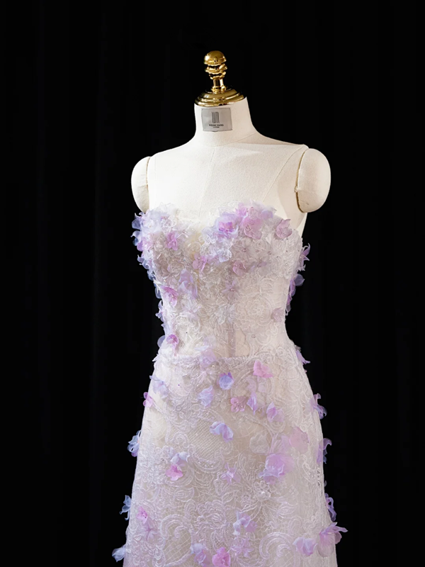Light purple strapless fitted long ball gown/bridal dress R8935