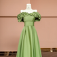 Green off-shoulder fitted long ball gown R8414
