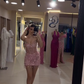 Pink tube top waist glitter diamond sewn beaded hip skirt homecoming dress R5478