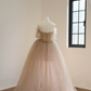 Light brown strapless fitted waist ball gown/bridal dress R8540