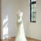 Light green strapless fitted long ball gown R8444