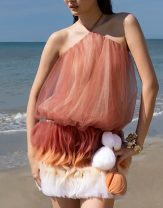 Pink halterneck sexy miniskirt homecoming dress R4529