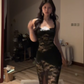 Black halter-neck lace fitted long ball gown R7775
