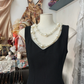Black V-neck fitted long dress, ball gown R6309