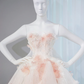 Light pink strapless, fitted waist, full-skirted ball gown, bridal dress R9025