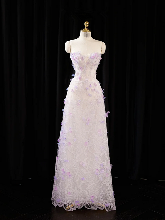 Light purple strapless fitted long ball gown/bridal dress R8935