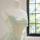 Light green strapless fitted long ball gown R8444