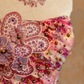 Pink Floral Print Strapless Waist-Cinched Elegant Floor-Length Ball Gown, Bridal Gown R7354