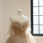 Light brown strapless fitted waist ball gown/bridal dress R8540