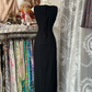 Black V-neck fitted long dress, ball gown R6309