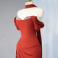 Red strapless, fitted, bodycon long ball gown/bridal dress R8995