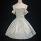 Silver sequined suspenders one shoulder waist slim fit puffy skirt princess skirt homecoming dress R4936