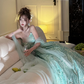 Light green strapless fitted waist sexy long ball gown R7068