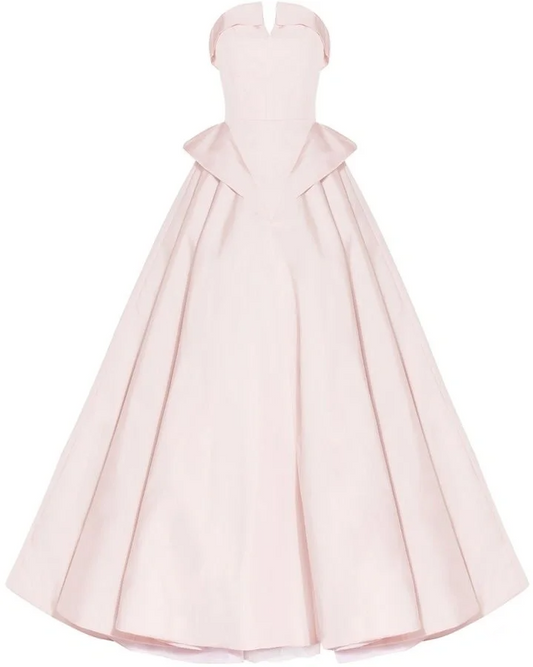 Light pink strapless fitted waist ball gown/bridal dress R8571