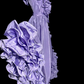 Purple one-shoulder fitted waist slim-fitting long ball gown with lace skirt R6669