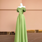 Green off-shoulder fitted long ball gown R8414