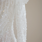 White off-the-shoulder, fitted waist, rhinestone-embellished long ball gown R8474