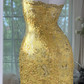 Yellow strapless fitted waist slim-fitting short ball gown R7663