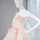 Light pink strapless, fitted waist, full-skirted ball gown, bridal dress R9025