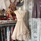 Light Pink Sleeveless Waist-Cinched A-Line Short-Length Ball Gown R7427