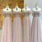 Pink spaghetti-strap chiffon waist-cinched sexy ball gown, bridesmaid dress R5950