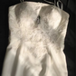 White halter-neck fitted long ball gown R6749