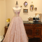 Pink strapless rhinestone fitted long wedding dress R6589