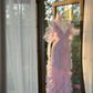 Pink Fairy Strappy Waist-cinching Bodycon Long Ball Gown R6549