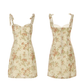 French floral suspender skirt short dress holiday wear short skirt R2707