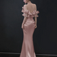 Cute Niche Blush Pink Beading Mermaid Strapless Corset Maxi Evening Dress Quinceanera Dress RS341