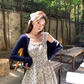 Square neck waist floral suspender dress for women summer French style temperament skirt R4696