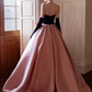 French Chic Blackpink Ball Gown Strapless Bow waist Ornament Corset Maxi Evening Dress Birthday Dress RS349