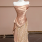 Rose gold strapless, fitted, bodycon, sexy long ball gown/bridal dress R8328