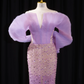 Light purple strapless fitted long ball gown, bridal dress R8906